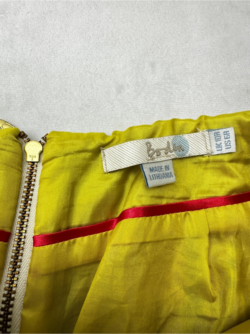 Boden Plaid Midi Skirt Pencil Checked 6 Regular Preppy Academic Yellow Womens - Picture 2 of 8